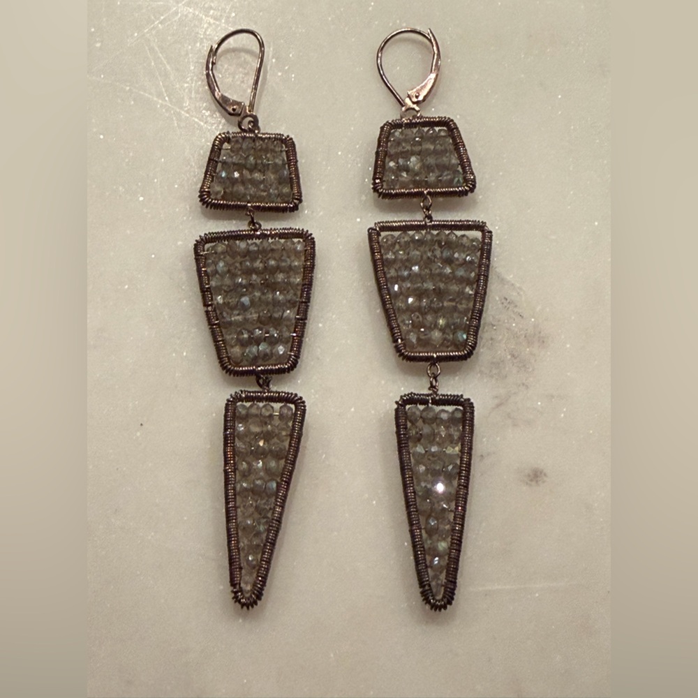 Studio Sterling Silver and Labradorite Earrings